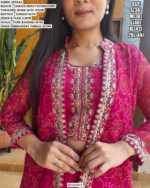 Pure Chinon Bandhej Printed Party Wear Indo-Western With Heavy Embroidery Work