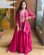 Pure Chinon Bandhej Printed Party Wear Indo-Western With Heavy Embroidery Work