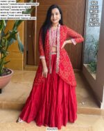 Pure Chinon Bandhej Printed Party Wear Indo-Western With Heavy Embroidery Work