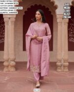 Shimmer Fabric Embroidered Straight-Cut Salwar Suit In Gorgeous Baby Pink Colour!