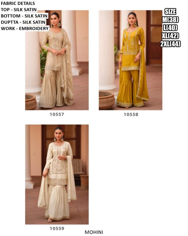 Shop Our New Readymade Satin Silk Stunning Embroidered Sharara Style Pakistani Wedding Suits