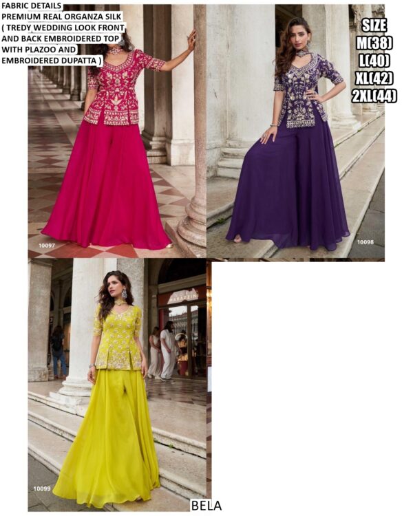 Exclusive Designer Organza Silk Readymade Three-Piece Suits, Perfact For Trendy Wedding Look