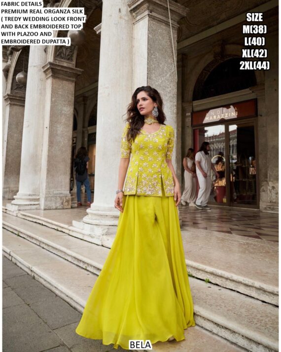 Exclusive Designer Organza Silk Readymade Three-Piece Suits, Perfact For Trendy Wedding Look