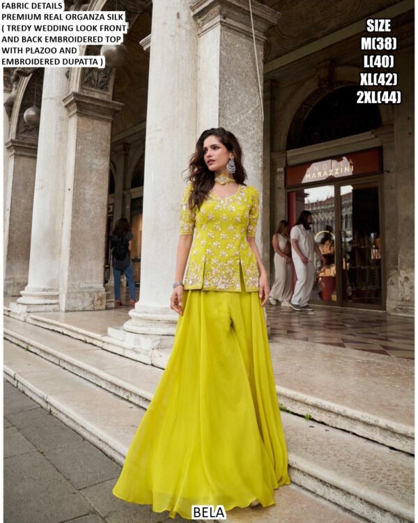 Exclusive Designer Organza Silk Readymade Three-Piece Suits, Perfact For Trendy Wedding Look