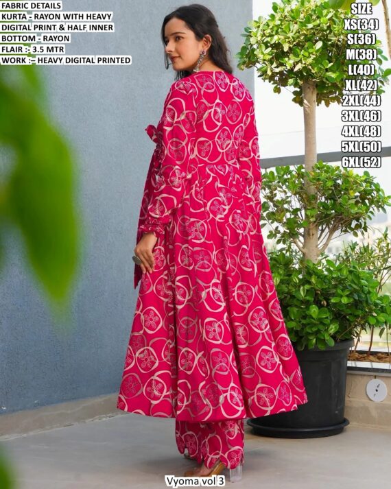 Casual Wear Heavy Digital Printed Rayon Anarkali Style Long Kurti Dress Collection 2025