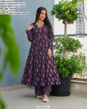 Casual Wear Heavy Digital Printed Rayon Anarkali Style Long Kurti Dress Collection 2025