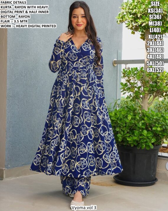 Casual Wear Heavy Digital Printed Rayon Anarkali Style Long Kurti Dress Collection 2025