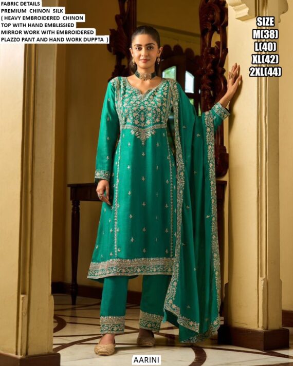 Premium Designer Chinon Silk Indian And Pakistani Style Party Wear Salwar Suits