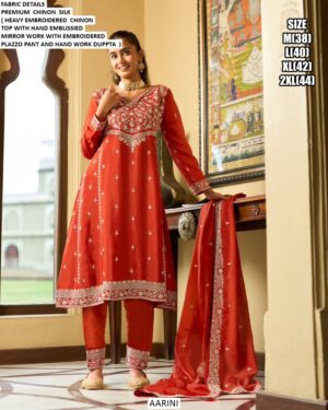 Premium Designer Chinon Silk Indian And Pakistani Style Party Wear Salwar Suits