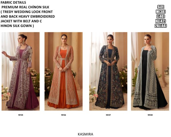 Exquisite Indo-western Style Chinon Silk Gowns, Featuring Dazzling Embroidery (4 Piece Catalogue)
