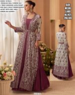 Exquisite Indo-western Style Chinon Silk Gowns, Featuring Dazzling Embroidery (4 Piece Catalogue)