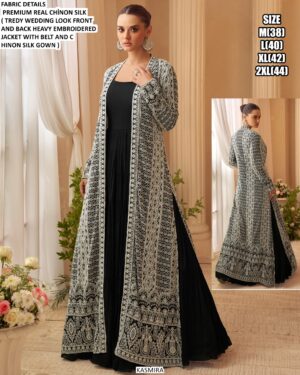 Exquisite Indo-western Style Chinon Silk Gowns, Featuring Dazzling Embroidery (4 Piece Catalogue)
