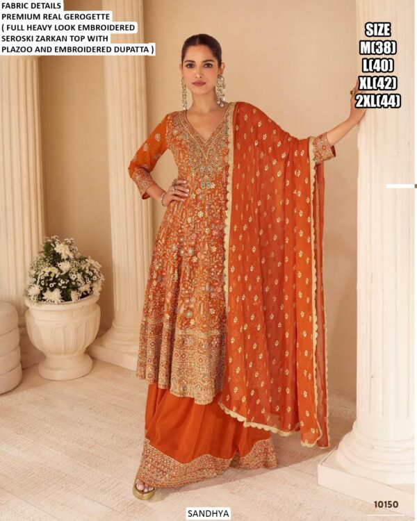 Indian And Pakistani Wedding Wear Heavy Work Premium Georgette Ready To Wear Suits