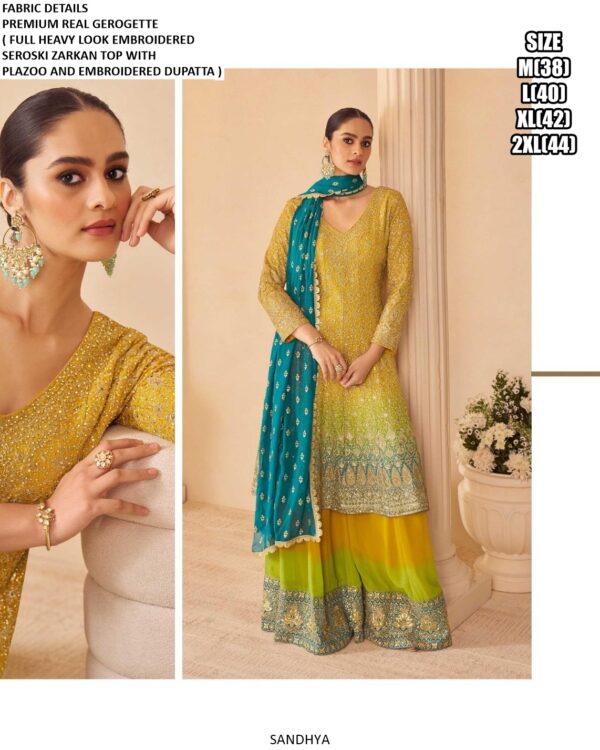 Indian And Pakistani Wedding Wear Heavy Work Premium Georgette Ready To Wear Suits