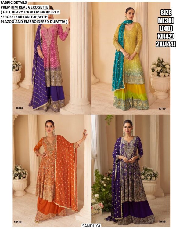 Indian And Pakistani Wedding Wear Heavy Work Premium Georgette Ready To Wear Suits