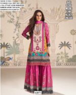 Premium Crepe Silk Embelished With Mirror Work Wedding Wear Gharara Suits In Different Five Designs