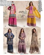 Premium Crepe Silk Embelished With Mirror Work Wedding Wear Gharara Suits In Different Five Designs