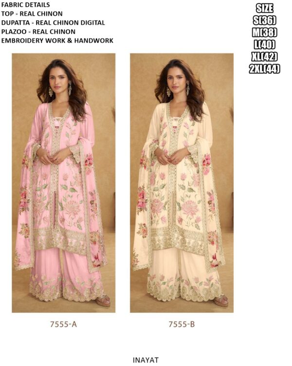 Flower Designer Wedding Party Wear Real Chinon Readymade Salwar Kameez Suits