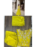 Exclusive Designer Organza Silk Readymade Three-Piece Suits, Perfact For Trendy Wedding Look