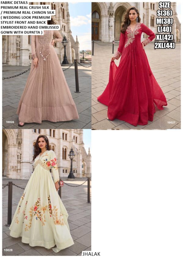 Presenting This Jhalak Catalogue, Ready To Wedding Wear Designer Look Gown With Dupatta