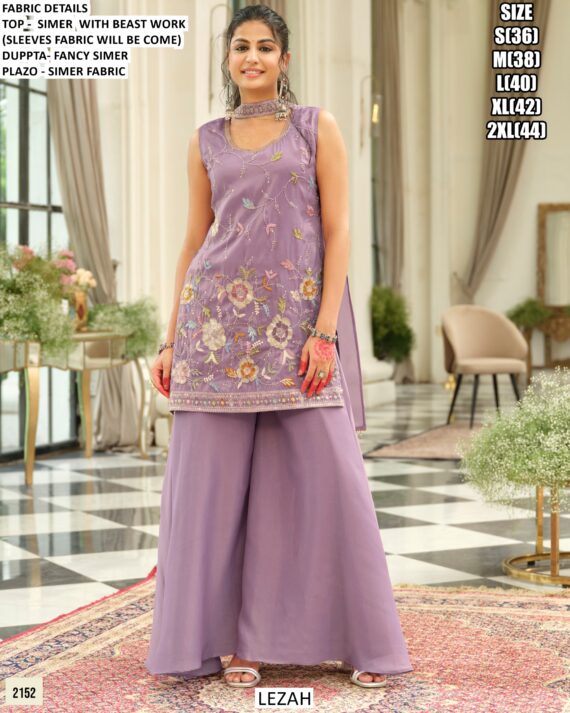 Functions Wear A Stylish Plazo Set Made From Simar Fabric Enhanced With Beautiful Beast Work