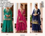 Brighten Your Wedding Look With This Traditional Embroidered Real Chinon Plazo Suits