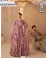 Fully Stitch Chinon Silk Exclusive Evening Party Or Wedding Reception Wear Indo-Western Gowns