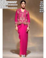 Cocktail Events Wear Premium Crepe Beautiful Beads Work Readymade Drape Suits