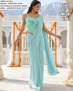 Keep Ahead In Style And Design With This Exotic Hand Worked Ready To Wear Sarees