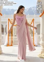 Keep Ahead In Style And Design With This Exotic Hand Worked Ready To Wear Sarees