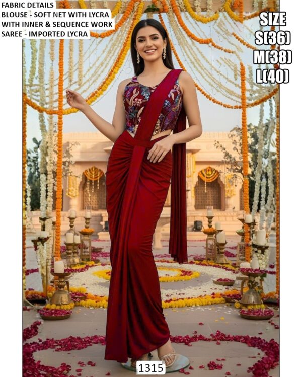 Unveiling Our Latest Collection : A Ready To Wear Elegant Party Saree With Blouse!