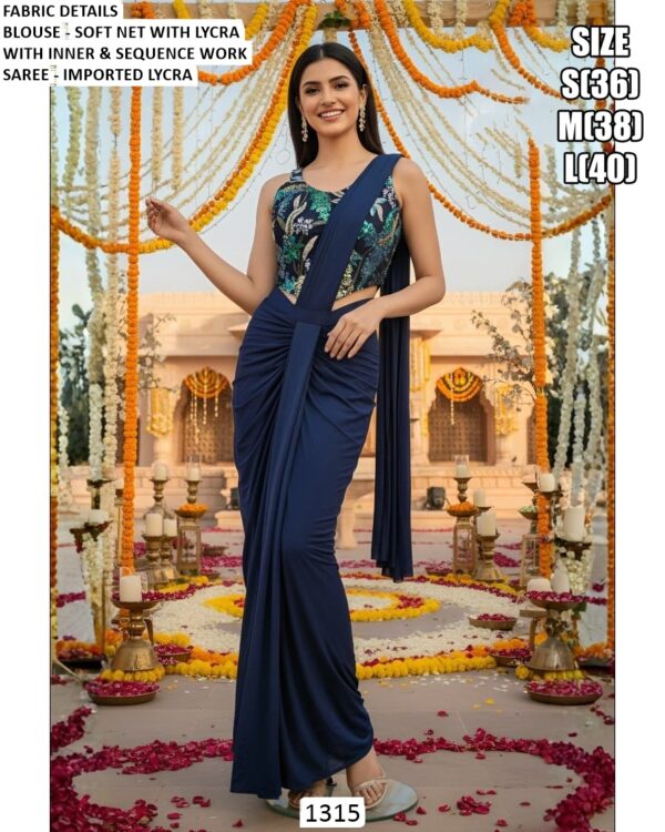 Unveiling Our Latest Collection : A Ready To Wear Elegant Party Saree With Blouse!