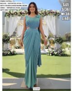 Shop Our Collection Of Plain Imported Lycra Ready To Wear Saree With Heavy Designer Blouse