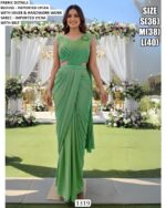 Shop Our Collection Of Plain Imported Lycra Ready To Wear Saree With Heavy Designer Blouse