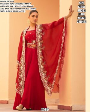 Heavy Embroidery Work Western Style Wedding Wear Indo-Western Readymade Suits Catalogue