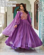 Fendy Silk Sequence Embroidery Gown With Dupatta Ready To Wear For Wedding Functions