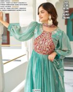 Fendy Silk Sequence Embroidery Gown With Dupatta Ready To Wear For Wedding Functions