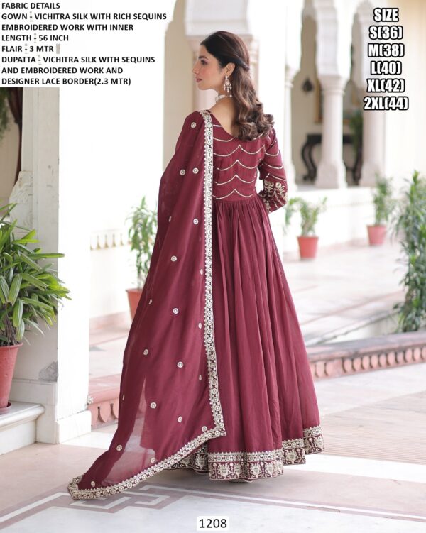 Launching This Vichitra Silk Readymade Gown With Designer Dupatta For Weddings