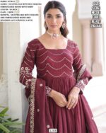 Launching This Vichitra Silk Readymade Gown With Designer Dupatta For Weddings