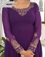 Faux Georgette Ready To Wear Embroidered Gown With Dupatta In Two Charming Colours!!