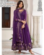 Faux Georgette Ready To Wear Embroidered Gown With Dupatta In Two Charming Colours!!