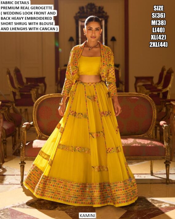 Readymade Georgette Modern Stylish Wedding Look Lehenga Style Indo-Western Dress