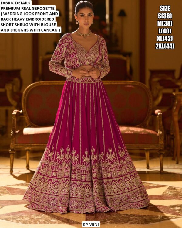 Readymade Georgette Modern Stylish Wedding Look Lehenga Style Indo-Western Dress