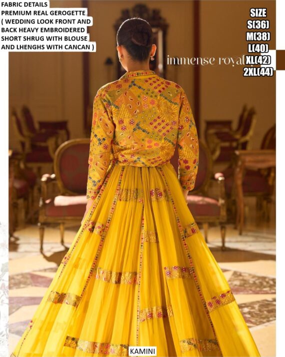 Readymade Georgette Modern Stylish Wedding Look Lehenga Style Indo-Western Dress