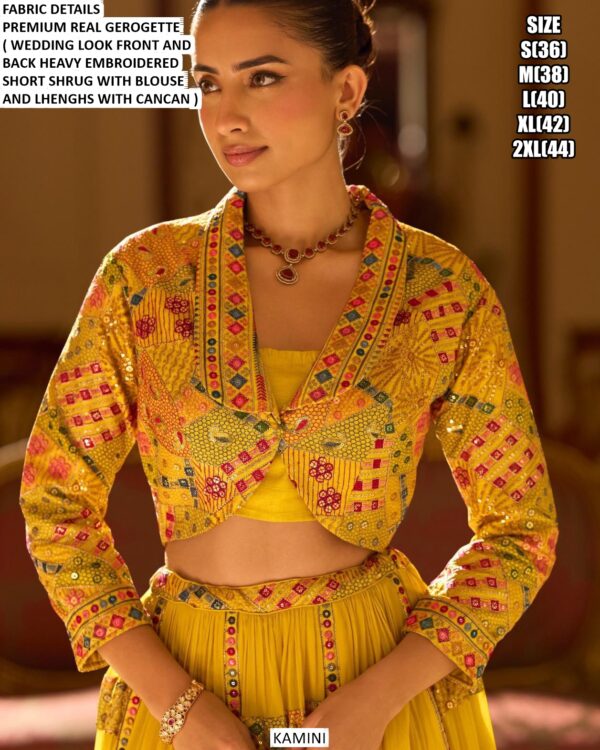 Readymade Georgette Modern Stylish Wedding Look Lehenga Style Indo-Western Dress