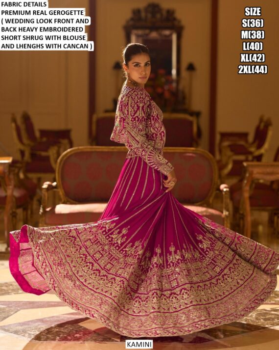 Readymade Georgette Modern Stylish Wedding Look Lehenga Style Indo-Western Dress