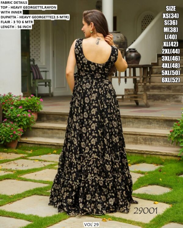 Vol 29 Rayon Digital Printed Heavy Flared Anarkali Style Fully-Stitched Gown Dupatta Pairs