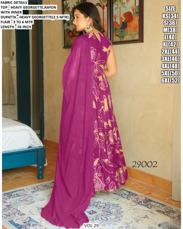 Vol 29 Rayon Digital Printed Heavy Flared Anarkali Style Fully-Stitched Gown Dupatta Pairs