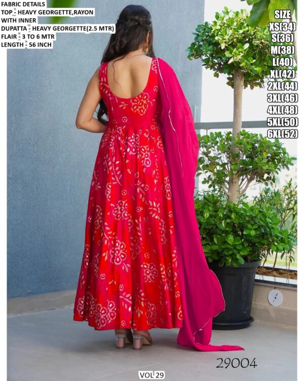 Vol 29 Rayon Digital Printed Heavy Flared Anarkali Style Fully-Stitched Gown Dupatta Pairs