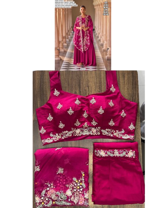 Heavy Embroidery Work Western Style Wedding Wear Indo-Western Readymade Suits Catalogue